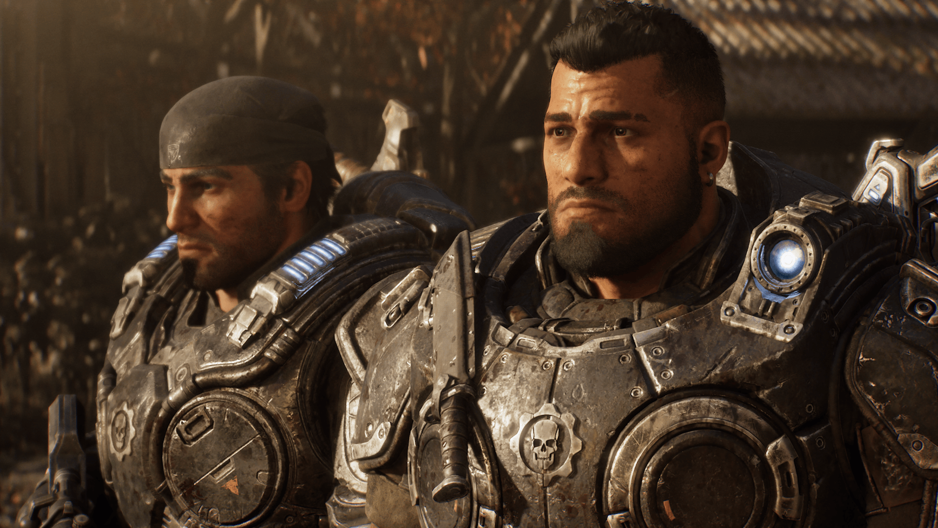 A forja de uma amizade inabalável: Marcus Fenix e Dom Santiago diante do luto por Carlos.